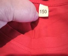 Kids red t-shirt and black shorts set - size 150