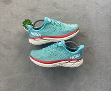 Blue and White Hoka Clifton 8