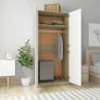 Wardrobe White and Sonoma Oak 90x52x200 cm Chipboard Image 7
