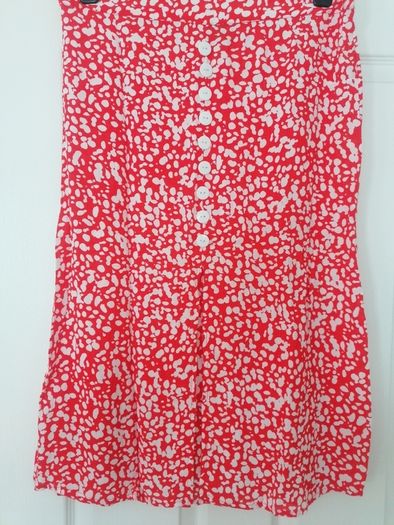 River Island Red & White Midi Skirt