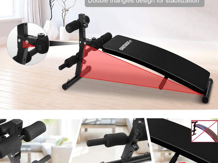 _Arc-Shaped Foldable Weight Bench, Sit Up Bench ab trainer be Used for Abdominal Exercise, Weightlifting, Sit-up and other Indoor Exercise