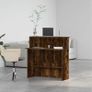 Reception Desk Smoked Oak 100x50x103.5 cm Image 4