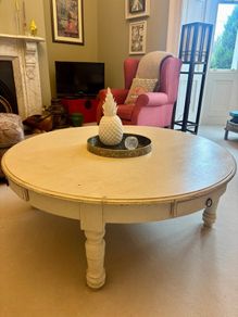 Asian antique white large coffee table