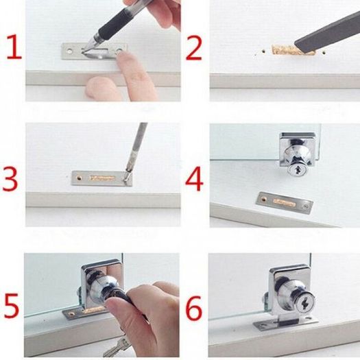3741 Glass Door Lock Keyed Drawer Cabinet Display