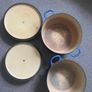 Le Creuset Cast Iron Casserole Dish Dutch Oven with Lid 24 and 22 Blue Enamel Image 4