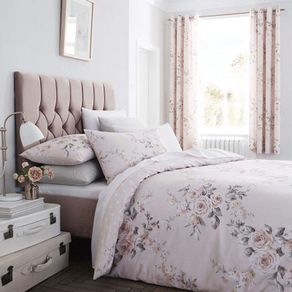 Canterbury Easy Care, Blush, UK Double Duvet Set