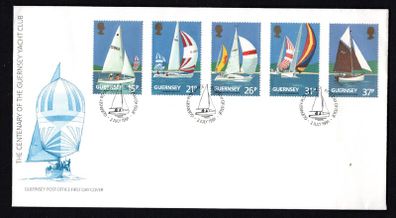 1991 Guernsey Centenary of Guernsey Yacht Club Commemorative Stamps Official First Day Cover (FDC)