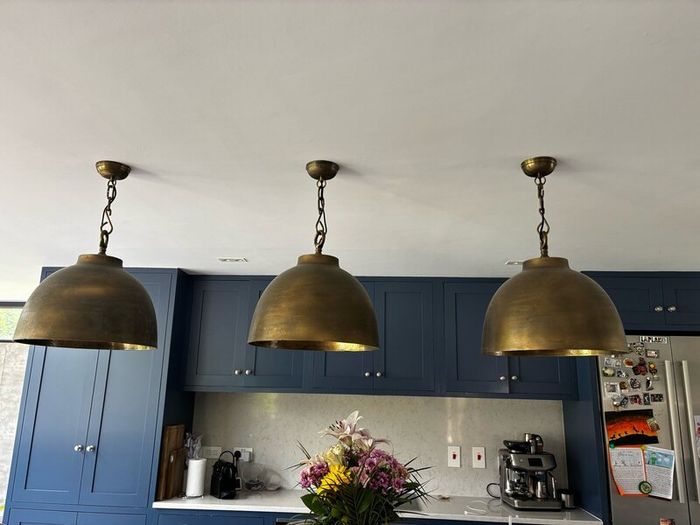 Brass Pendant Ceiling Light x3