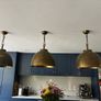 Brass Pendant Ceiling Light x3 Image 2