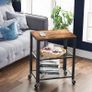 Serving Trolley Kitchen Trolley 4 Wheels Steel Frame 3 Shelves for Kitchen Living Room Industrial Design Vintage Brown Image 5