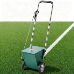 Steel Field Line Marker 11.3kg Dry Powder Chalker with Adjustable 50.100mm Line Width, 2 Heavy-Duty Wheels