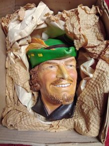 Vintage Robin Hood Chalkware Head