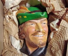 Vintage Robin Hood Chalkware Head