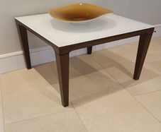 Side table by Calligaris 63cm sq x 55 h glass top