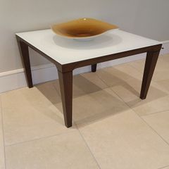 Side table by Calligaris 63cm sq x 55 h glass top