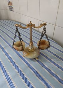 Vintage Onyx Marble Scales of Justice