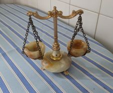 Vintage Onyx Marble Scales of Justice