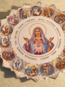 Wall Holy Hanging Plate Glorious Sorrow Ful Mysteries 'jesday - Frida Thursday Joyful Mysteries Monday Wed. Sat. Mysteries Glorious