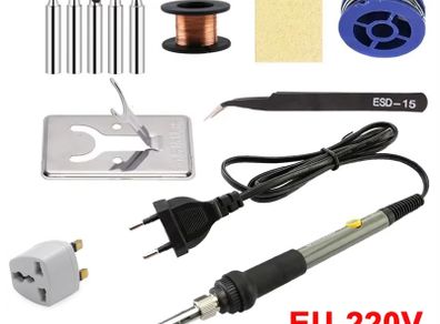 60W Adjustable Temperature Electric Soldering Iron 220V Welding Solder Iron DIY for Repairing