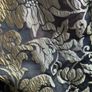 Pair of large lined black and gold curtains Image 5