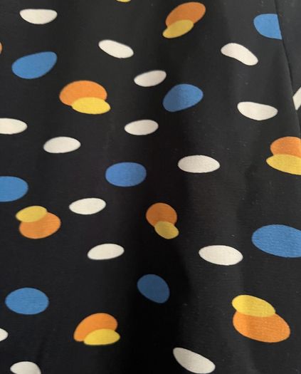 nwt Rant and Rave thalia dot print zip front blouse (black / blue / yellow) size 14