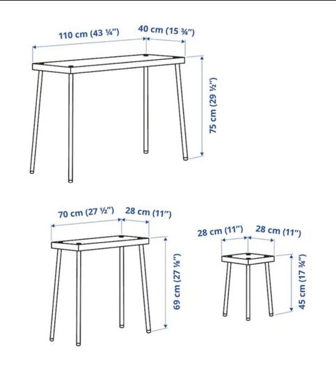 Nesting tables with stools set of 4 New