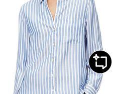 Marc O'Polo Classic Blue & White Striped Long-Sleeve Shirt (Size EU 36 / Small)