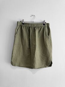 Pre Owned Dunnes Stores Khaki Linen Blend Skirt