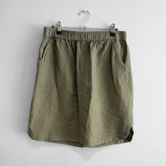 Pre Owned Dunnes Stores Khaki Linen Blend Skirt
