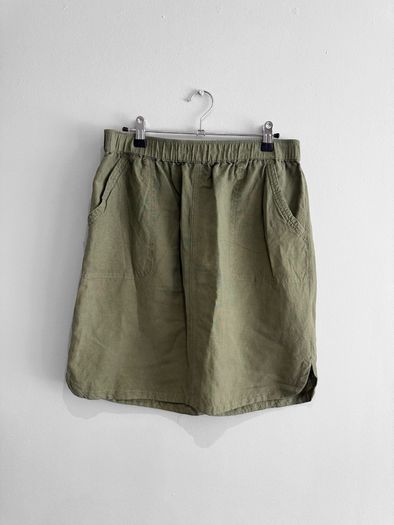 Pre Owned Dunnes Stores Khaki Linen Blend Skirt