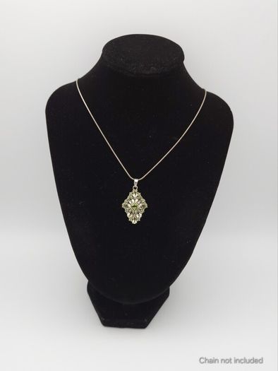 Vintage 925 Sterling Silver Citrine & Peridot Pendant