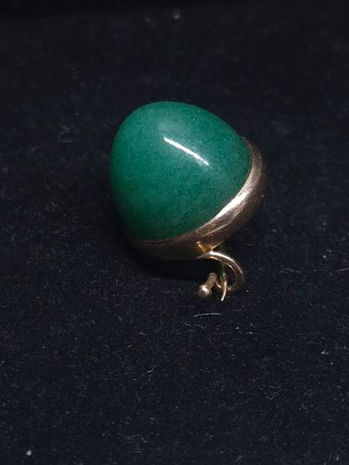 Antique Imperial Russian 14ct Gold Jade Brooch Moscow c.1890 1896 6g