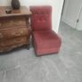 Vintage Pink Velvet Slipper Chair Image 5