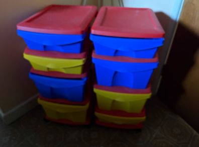 2 x Plastic Storage Drawer Units