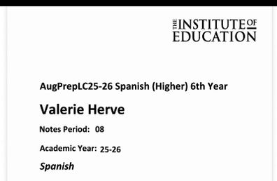 Institute of education h1 Spanish notes