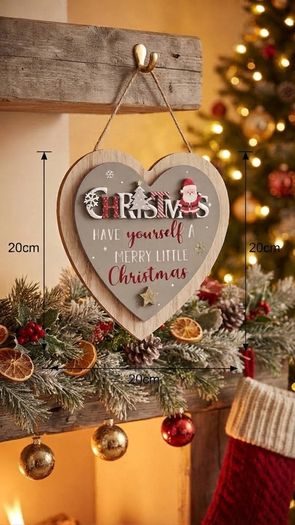 "Have Yourself A Merry Little Christmas" Santa Heart Plaque