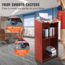 Podium Stand, 47 in Hostess Stand with 4 Rolling Wheels, Wood Podium with Storage Shelves, and Slant Desktop, Lecterns & Podiums for Church Image 3