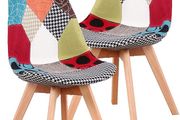 2 x Dining Chairs Design Patchwork Retro - Free Delivery Nationwide