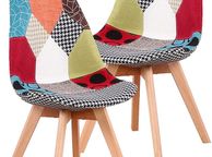 main image for ad 2 x Dining Chairs Design Patchwork Retro - Free Delivery Nationwide