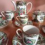 Collectible  Vintage  Chinese Canton Rose Medallion Espresso Coffee Set Image 3