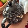 Set of 2 Ceramic Teapots - Black Marble & White Leaf Image 2