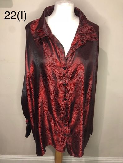 NEW Boohoo red leopard print blouse (size 22)