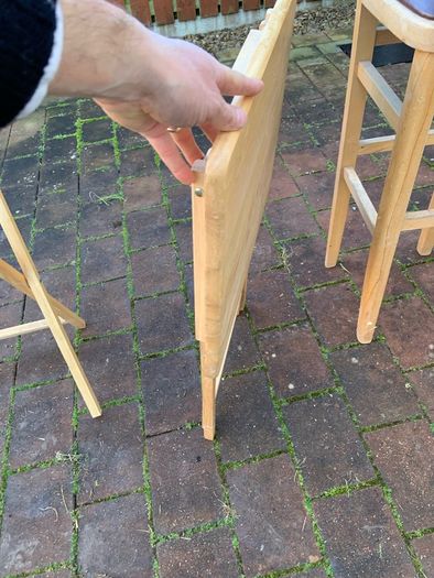 2 foldable wooden tables