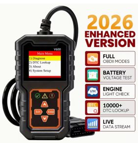 Car Code Reader, Multi-Language, Real-Time Data Stream, Voltage Detection,