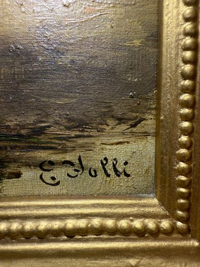 Pair of 19th C. Italian Oil Paintings by Ernesto Jolli - In Original F.G. Davis Belfast Frames