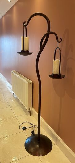 Premium Castillo Collection Solid Wrought Iron Double Floor Lamp