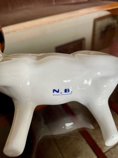 Whiteware Cow Milk Jug or Cream Pourer Newbridge Silverware