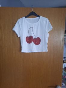 white cherries crop top