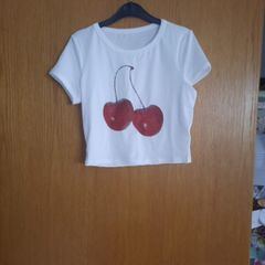 white cherries crop top