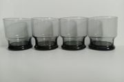 Smoked glass, vintage glass tumblers, 1970s glass